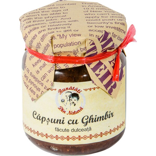 Dulceata de Capsuni cu ghimbir 250g Bunatati din Natura produs 100% natural gourmet