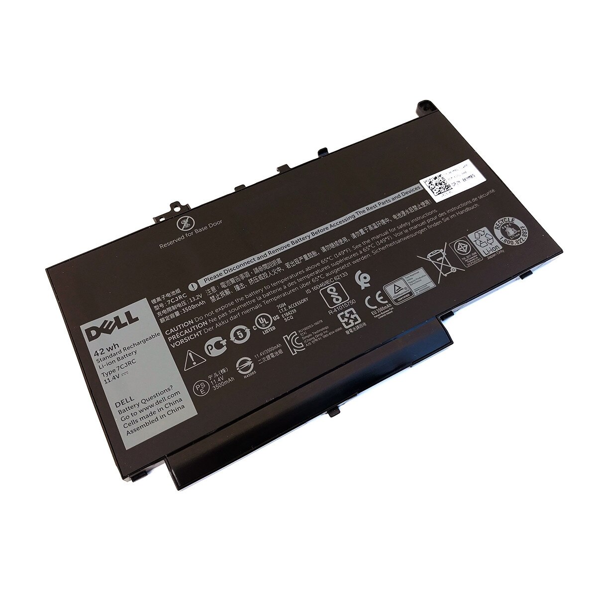 Replacement Dell 7CJRC 11.4V 42WH Laptop Battery for Dell Latitude 12