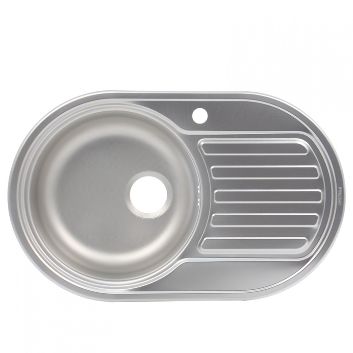 Chiuveta bucatarie iMK® inox leinen Pyramis Mini cuva pe stanga 76.5 x 48 cm AN