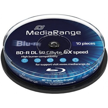 Blu-Ray MediaRange BD-R Dual Layer 50Gb 6X - 10 buc Blu-Ray MediaRange BD-R Dual Layer 50Gb 6X - 10 buc