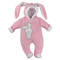 Combinezon fetite roz - Bunny Heart, 3 luni