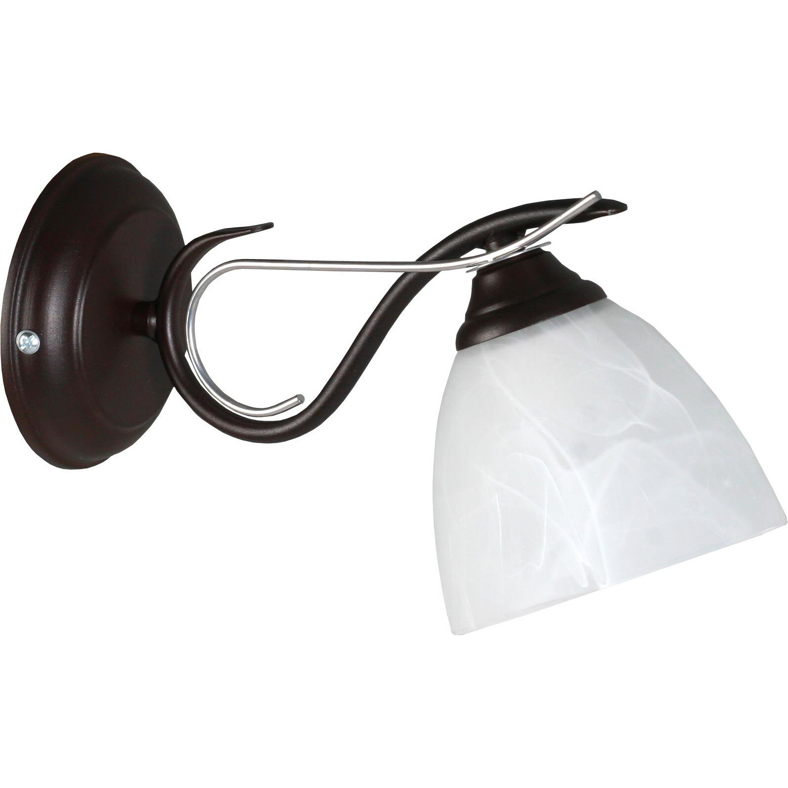 Aplica Lampex Bristol, E27, 1x 60 W, Metal/Sticla, Wenge/Alb