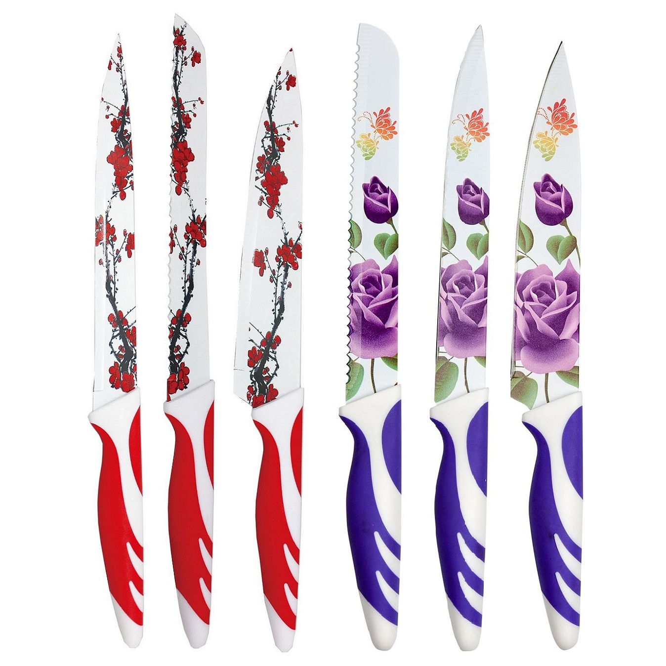 Set 6 Cutite Colorate Vanora, Otel Inox