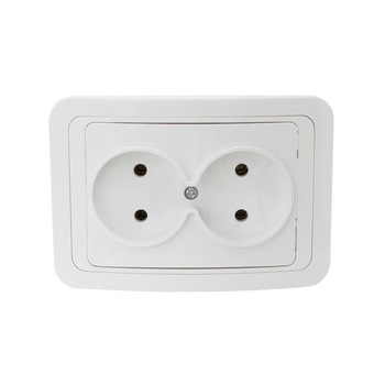 Priza dubla iMKⓇ incastrata, rama inclusa, alb, AN Priza dubla iMKⓇ incastrata, rama inclusa, alb, AN