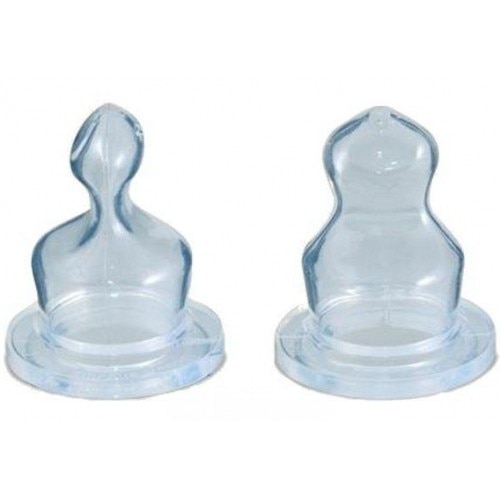 Set 2 tetine ortodontice din silicon Canpol Babies 18/126, Transparent 6+ luni