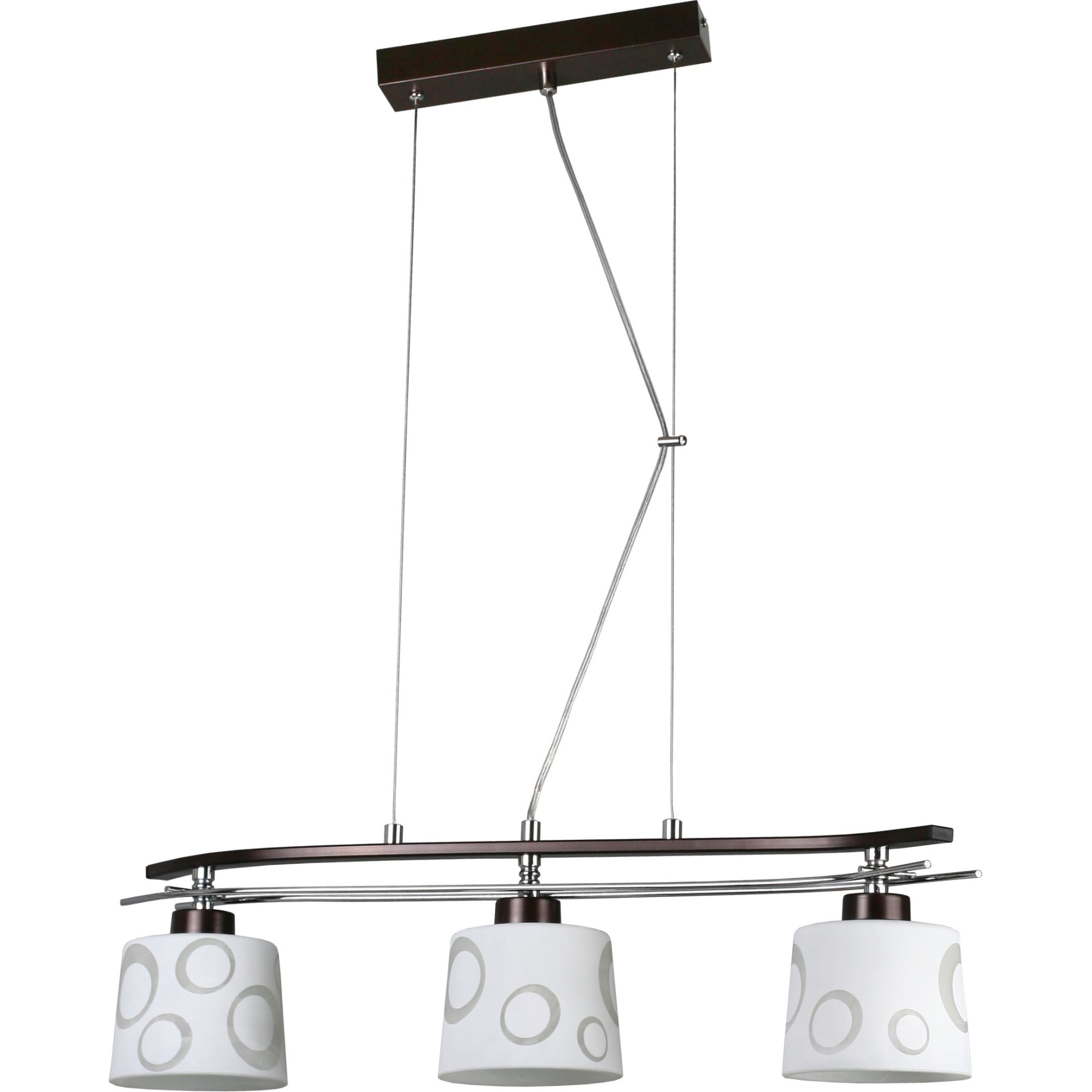 Lustra Lampex Alicante, E27, 3 x 60 W, Metal/Sticla, Wenge/Alb