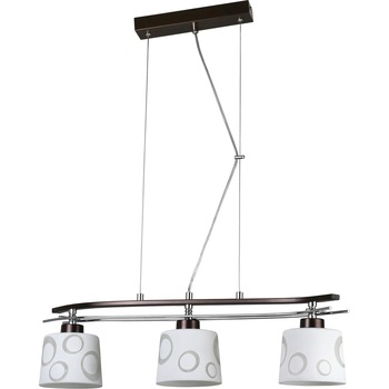 Lustra Lampex Alicante, E27, 3 x 60 W, Metal/Sticla, Wenge/Alb Lustra Lampex Alicante, E27, 3 x 60 W, Metal/Sticla, Wenge/Alb