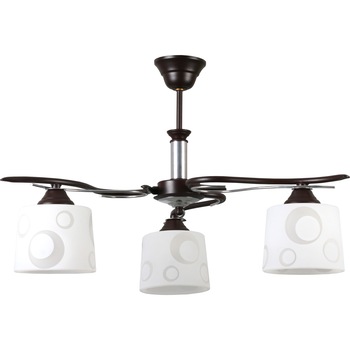 Lustra Lampex Versailles, E27, 3x 60 W, Metal/Sticla, Wenge/Alb Lustra Lampex Versailles, E27, 3x 60 W, Metal/Sticla, Wenge/Alb