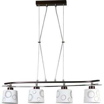 Lustra Lampex Alicante, E27, 4x 60 W, Metal/Sticla, Wenge/Alb Lustra Lampex Alicante, E27, 4x 60 W, Metal/Sticla, Wenge/Alb