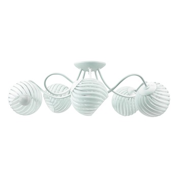 Lustra Lampex Mulino, E27, 5 x 40W, Metal/Sticla, Alb Lustra Lampex Mulino, E27, 5 x 40W, Metal/Sticla, Alb