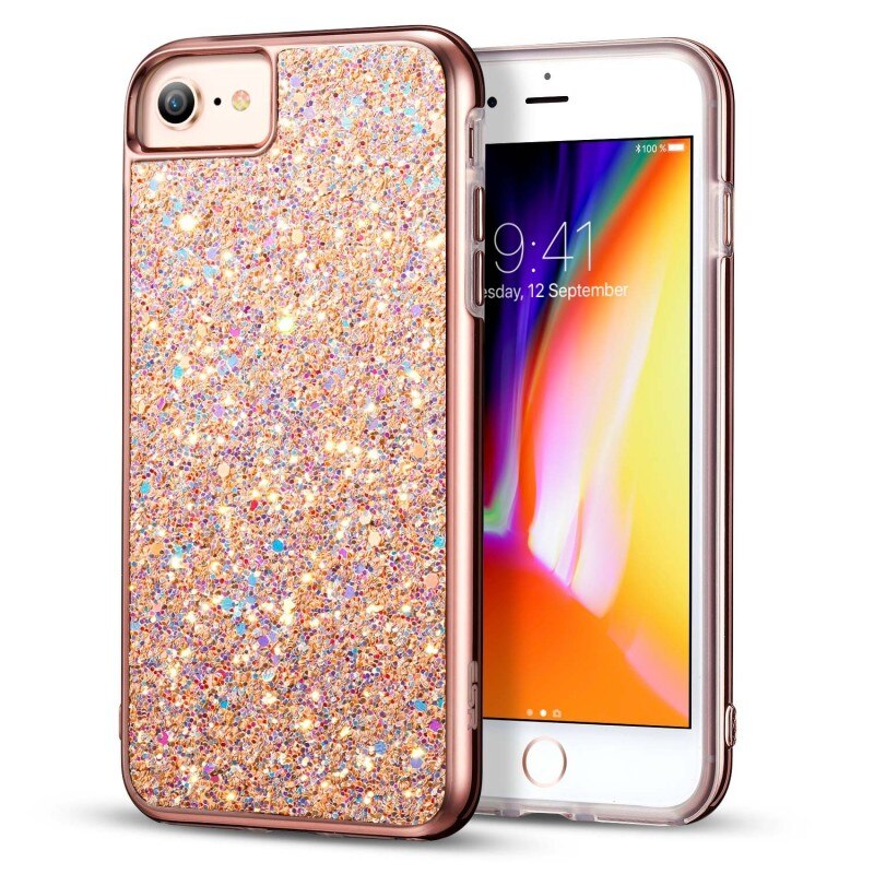 Carcasa ESR Glitter iPhone 8 / 7, Metallic Peach