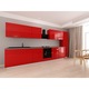 Set Mobila Bucatarie Modulara BLANCA 3 , MDF ROSU Lucios, dimensiune 4.2 m