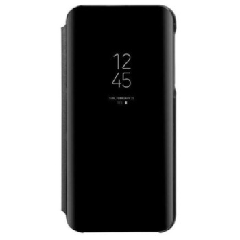 Husa Samsung Galaxy J4 + (Plus) 2018 Clear View Standing Cover (Oglinda) Black Husa Samsung Galaxy J4 + (Plus) 2018 Clear View Standing Cover (Oglinda) Black