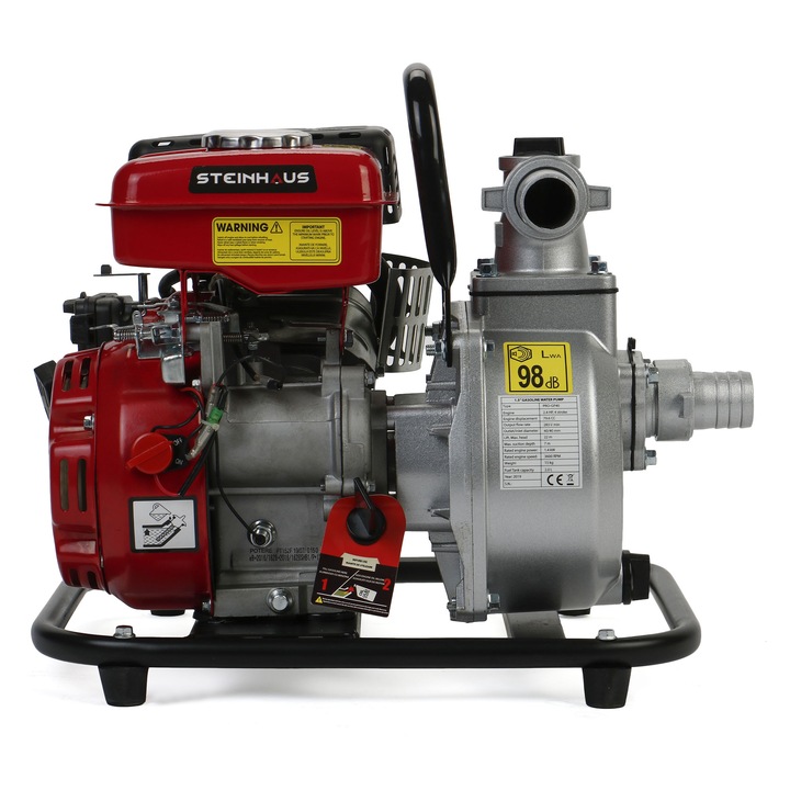 Motopompa Steinhaus PRO-GP40, 1.5”, 2.4CP, 17.000l/h, 4 timpi, benzina, autonomie 2 ore