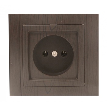 Priza simpla iMKⓇ incastrata, rama inclusa, maro inchis, AN Priza simpla iMKⓇ incastrata, rama inclusa, maro inchis, AN