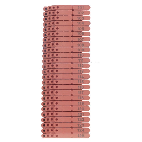 Crotalii pentru oi, capre si caini x 100 buc, ROSU, 1 - 100