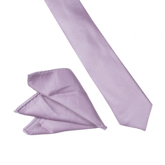 Set cravata slim si batista, Onore, roz, microfibra, 145 x 5.5 cm