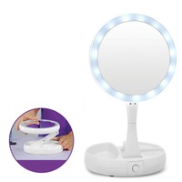 Oglinda alba pliabila cu 14 led-uri, pentru un machiaj cat mai reusit