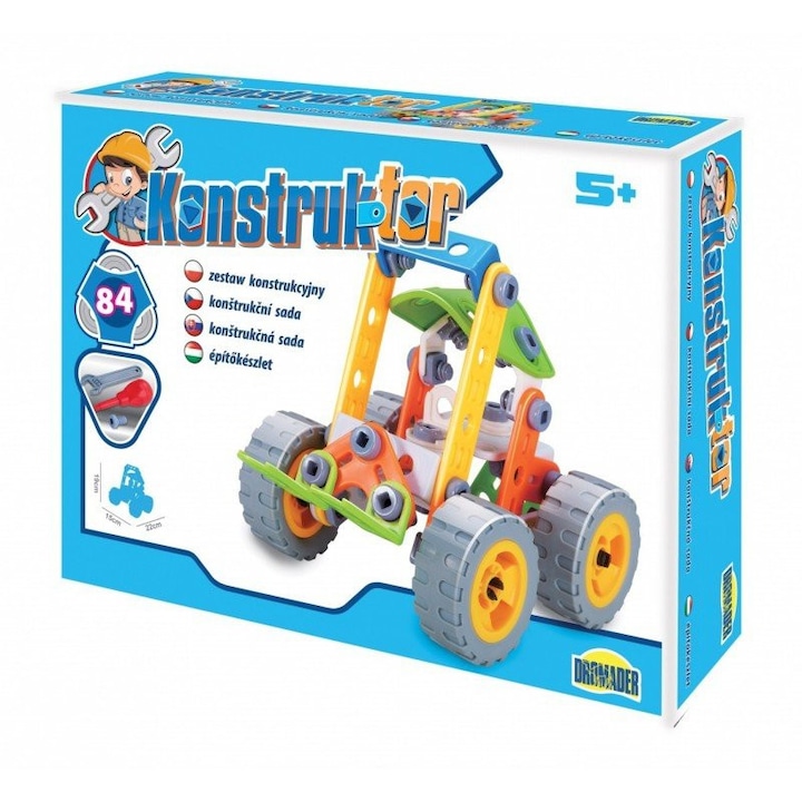 Dromedary játékkészlet, Építőipari jármű, 84 elemes, Többszínű