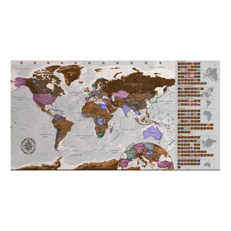 Harta razuibila Gri 4 - Poster 100x50cm