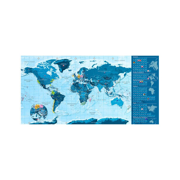 Harta razuibila Albastra 4 - Poster 100x50cm