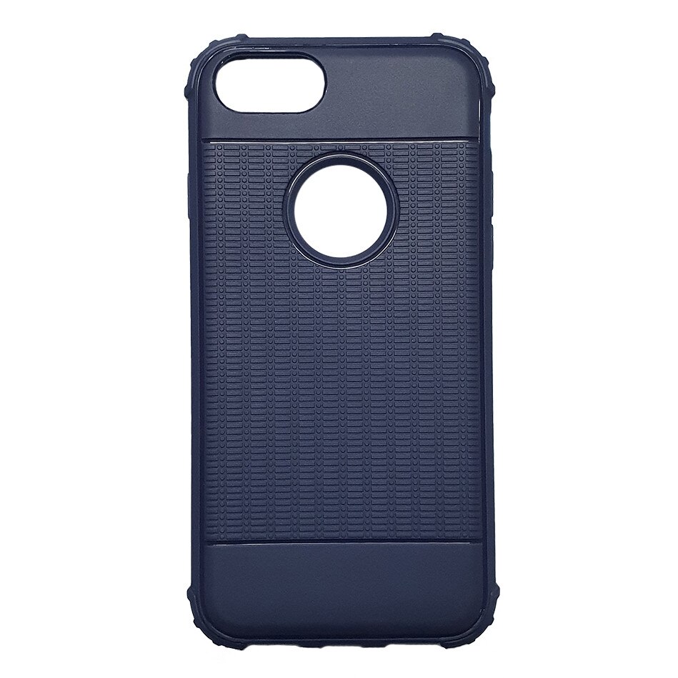 Husa silicon antishock striatii Iphone 8 plus, Albastru