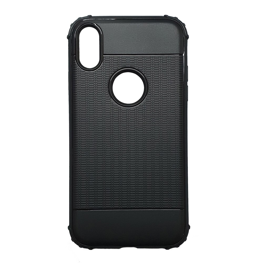 Husa silicon antishock striatii Iphone Xr, Negru