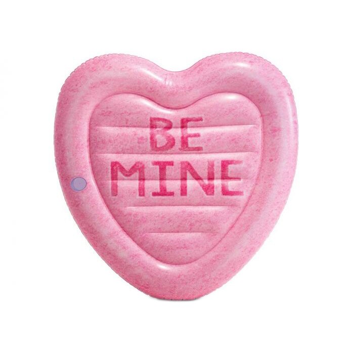 Saltea gonflabila Intex Candy Heart Island, Pink, 1.45m x 1.42m