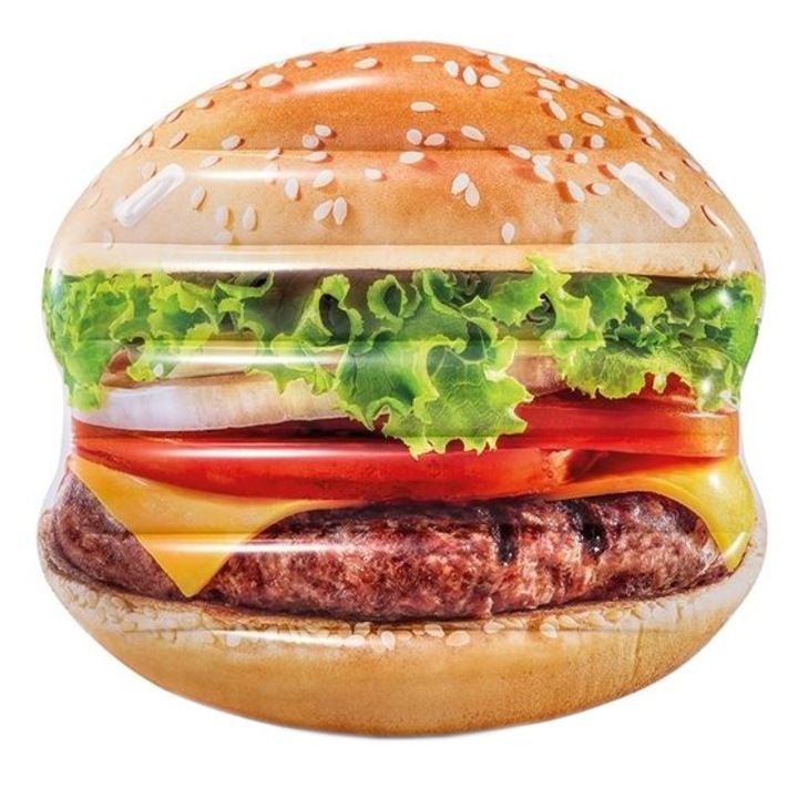 Надуваем дюшек Intex Hamburger Multicolor, 1.45 м x 1.42 м