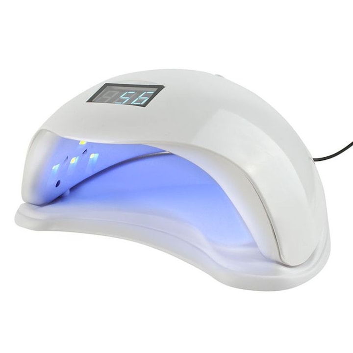 Manikűr-pedikűr UV lámpa, 24 LED, 48W, időzítővel, LCD, hordozható