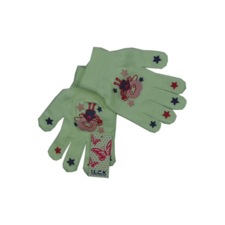 Manusi copii, ILCL, Acril, Verde, 12+