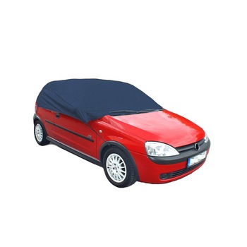 Husa Auto Protectie Parbriz, Oglinzi, Geamuri si Luneta, Prelata Auto Rezistenta din Nylon, Montaj Rapid cu Carlige, marimea M Husa Auto Protectie Parbriz, Oglinzi, Geamuri si Luneta, Prelata Auto Rezistenta din Nylon, Montaj Rapid cu Carlige, marimea M