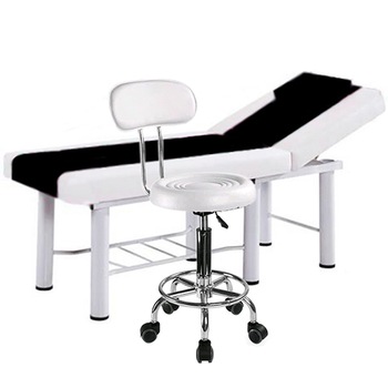 Set salon - Scaun hidraulic cu spatar, Taburet rotativ, Alb + Masa cosmetica, Pat masaj profesional, 186x70x70cm, Piele Ecologica, Alb-Negru Set salon - Scaun hidraulic cu spatar, Taburet rotativ, Alb + Masa cosmetica, Pat masaj profesional, 186x70x70cm, Piele Ecologica, Alb-Negru