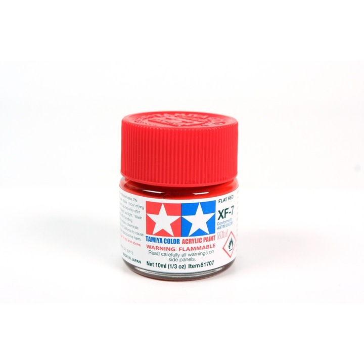 Tamiya 81307 Akril festék, modellezéshez, 23 ml, XF-7 matt piros
