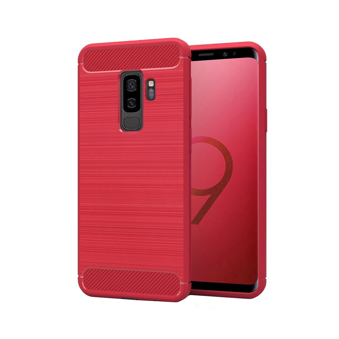 Husa Samsung Galaxy S9 PLUS, Slim Armor Carbon, carcasa spate Antisoc, Rosu