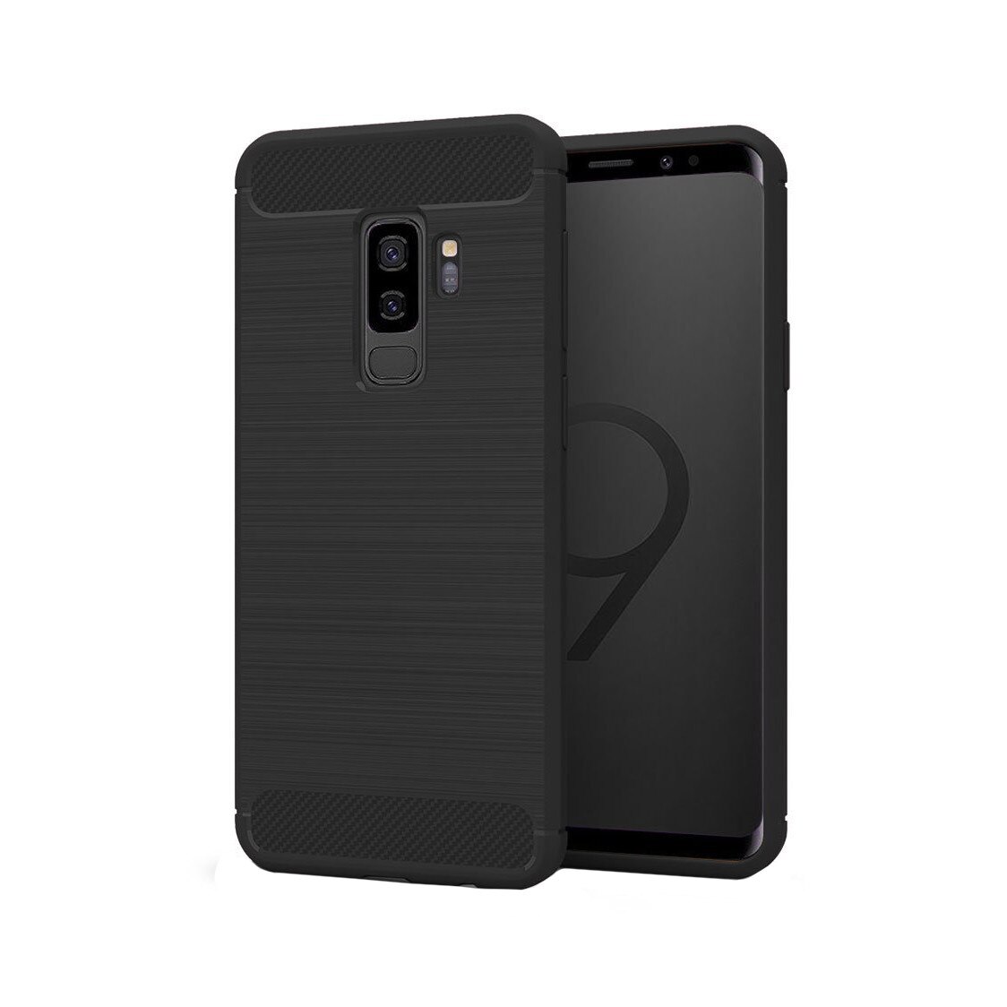 Husa Samsung Galaxy S9, Slim Armor Carbon, carcasa spate Antisoc, Negru
