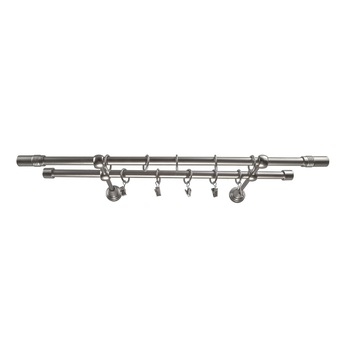 Galerie metalica 120 cm pentru perdele, dubla, model Celtex, grosime 16 mm, inox, KIT COMPLET Galerie metalica 120 cm pentru perdele, dubla, model Celtex, grosime 16 mm, inox, KIT COMPLET