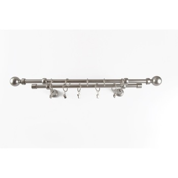 Galerie metalica 200 cm pentru perdele, dubla, model Kugel, grosime 16 mm, inox, KIT COMPLET Galerie metalica 200 cm pentru perdele, dubla, model Kugel, grosime 16 mm, inox, KIT COMPLET