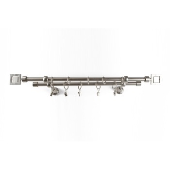 Galerie metalica 300 cm pentru perdele, dubla, model Nero, grosime 16 mm, inox, KIT COMPLET Galerie metalica 300 cm pentru perdele, dubla, model Nero, grosime 16 mm, inox, KIT COMPLET