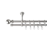 galerie metalica 300cm pentru perdele cu prindere in tavan dubla model kugel grosime 16 mm inox kit complet imagen 44_0_
0