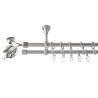 galerie metalica 120 cm pentru perdele cu prindere in tavan dubla model frunza grosime 19 mm inox kit complet imagen 46_0_
0