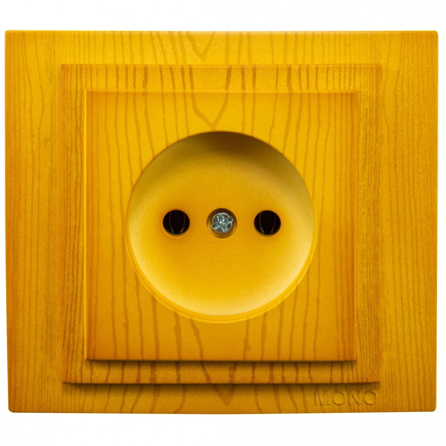 Priza Mono Electric, simpla , incastrata, rama inclusa, stejar, 80 x 90 mm