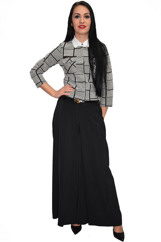 Pantaloni evazati chic,D&J Exclusive, Negru