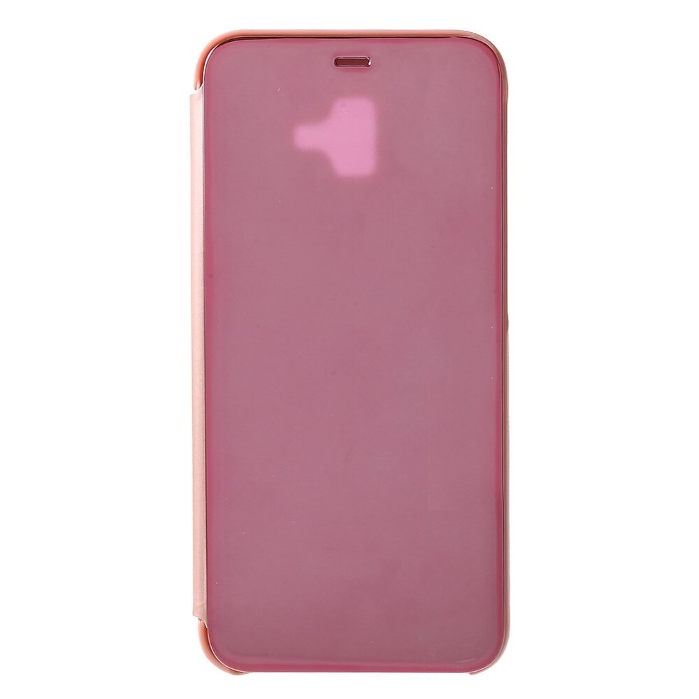 Husa carte clear view Samsung J4 plus, Rose + Folie sticla 5D