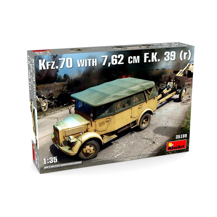 Военен модел MiniArt German Kfz.70 с 7,62cm FK39 (r) 1:35 Mini 35189