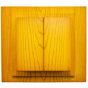 Intrerupator dublu iMKⓇ incastrat, rama inclusa, maro, AN Intrerupator dublu iMKⓇ incastrat, rama inclusa, maro, AN