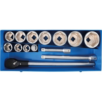 Trusa cu tubulare hexagonale 36-80mm, antrenare 1'', 15 piese Trusa cu tubulare hexagonale 36-80mm, antrenare 1'', 15 piese