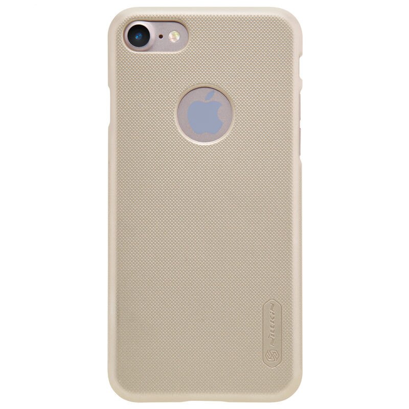 Husa telefon mobil, NILLKIN, iPhone 7/8, Frosted Shield Gold cu folie de protectie inclusa