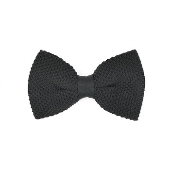Papion tricotat, Onore, negru, microfibra, 12 x 7 cm Papion tricotat, Onore, negru, microfibra, 12 x 7 cm