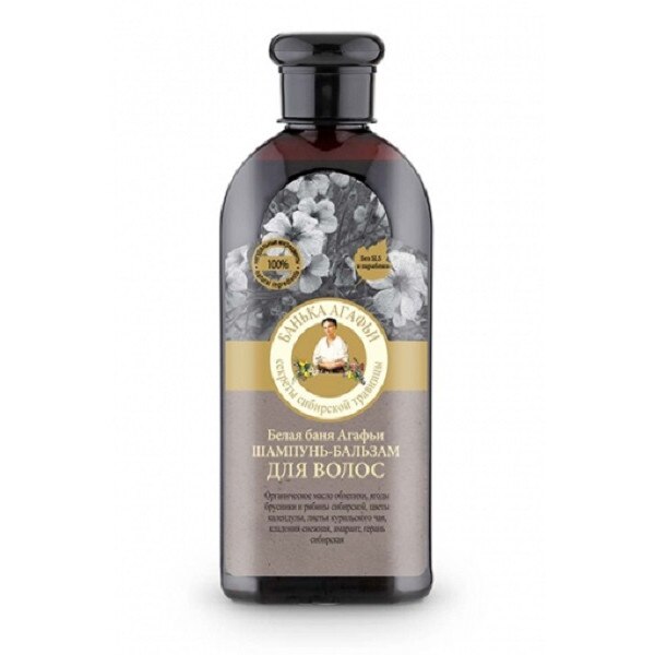 Sampon - balsam alb pentru frumusetea parului, 350 ml, Bunica Agafia